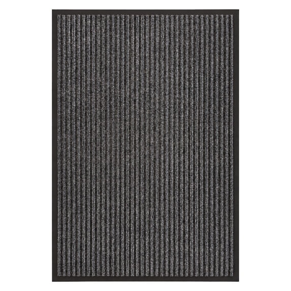 Ottomanson Waterproof Large Front Door Mat 48" x 72" Non-Slip Indoor Outdoor Floor Mat for Entrance, Gray