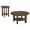 thumbnail image 1 of Ottowa 2-piece Round Wood Coffee Table Set Brown, 1 of 12