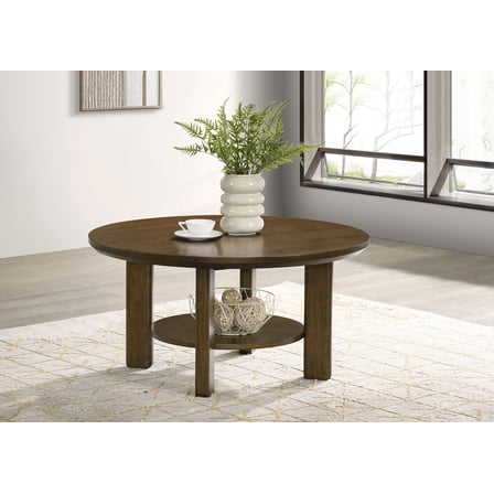 Ottowa 35-inch Round Wood Cocktail Coffee Table Brown