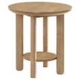 thumbnail image 1 of Ottowa Round Wood Side End Table with Shelf Light Oak, 1 of 9