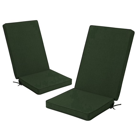Ottowood Outdoor Adirondack Chair Cushions Set of 2 - Removable Covers, Water-Repellent, Fade-Resistant, Non-Slip Bottom & Securing Straps, Universal Fit for Most Chairs - Olive Green