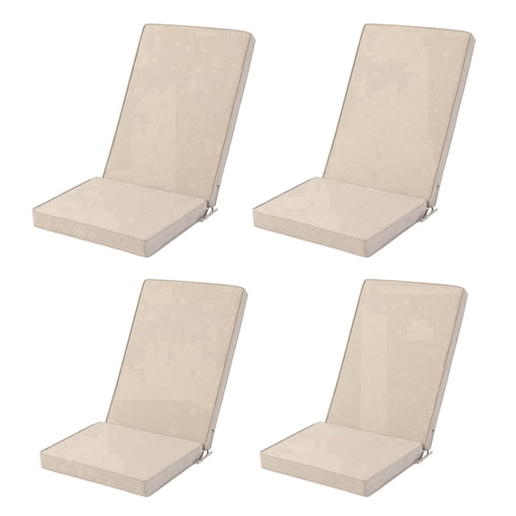 Ottowood Outdoor Adirondack Chair Cushions Set of 4 - Removable Covers, Water-Repellent, Fade-Resistant, Non-Slip Bottom & Securing Straps, Universal Fit for Most Chairs - Beige