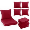 thumbnail image 1 of Ottowood Outdoor Deep Seat Cushions Set of 4, 19x19x3 Inch Water-Repellent Patio Cushions, Burgundy, 1 of 8