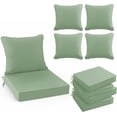 thumbnail image 1 of Ottowood Outdoor Deep Seat Cushions Set of 4, 24x24x4 Inch Water-Repellent Patio Cushions, Sage Green, 1 of 7