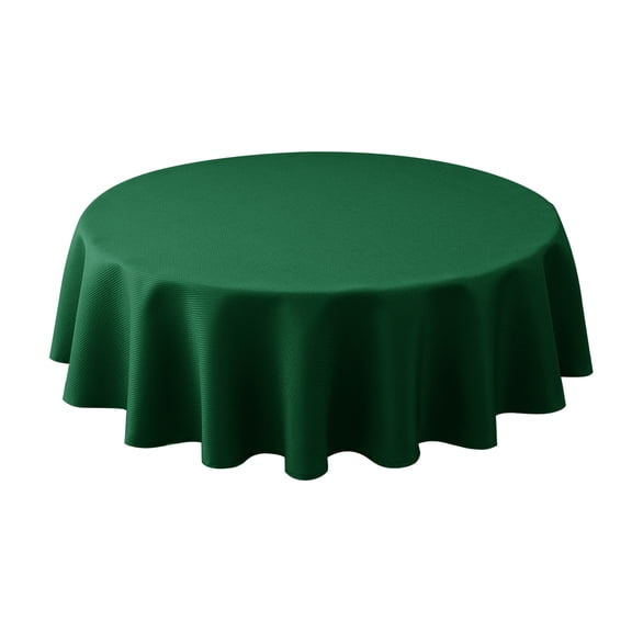 Ottowood Textured Fabric Christmas Tablecloth 60R Inch Round, Water Resistant Washable Polyester Table Cover for Christmas Winter Holiday, New Year Party, Dining Kitchen Decor