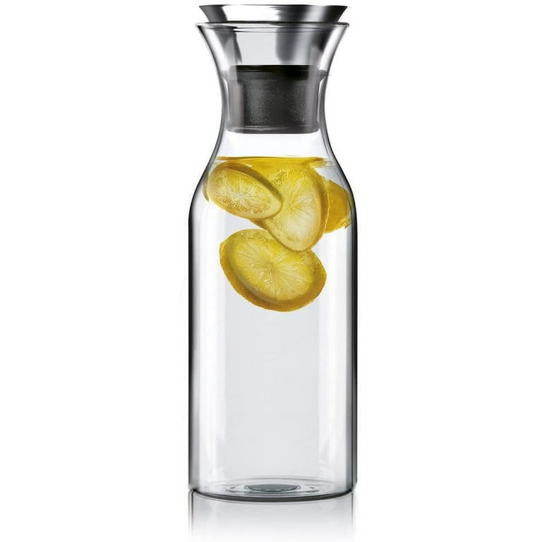 Chefoh Glass Water Carafe With Lid And Protective Base - EZ Pour Drip