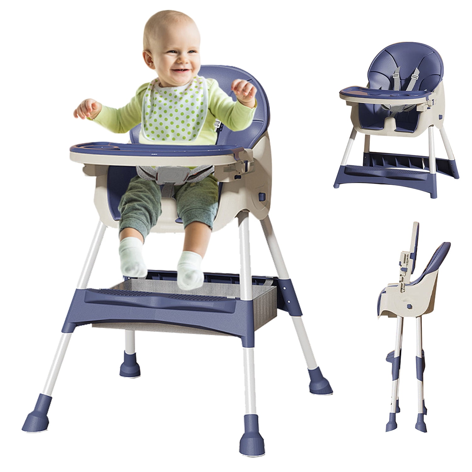 Otufan 4in1 Baby Foldable High Chair Adjustable Baby Feeding Chair