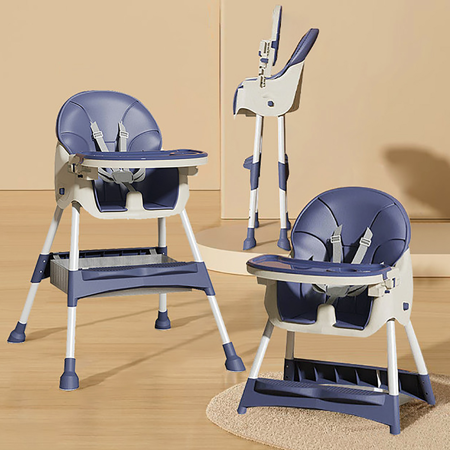 Otufan 4in1 Convertible High Chair Folding Feeding Chair for Infant