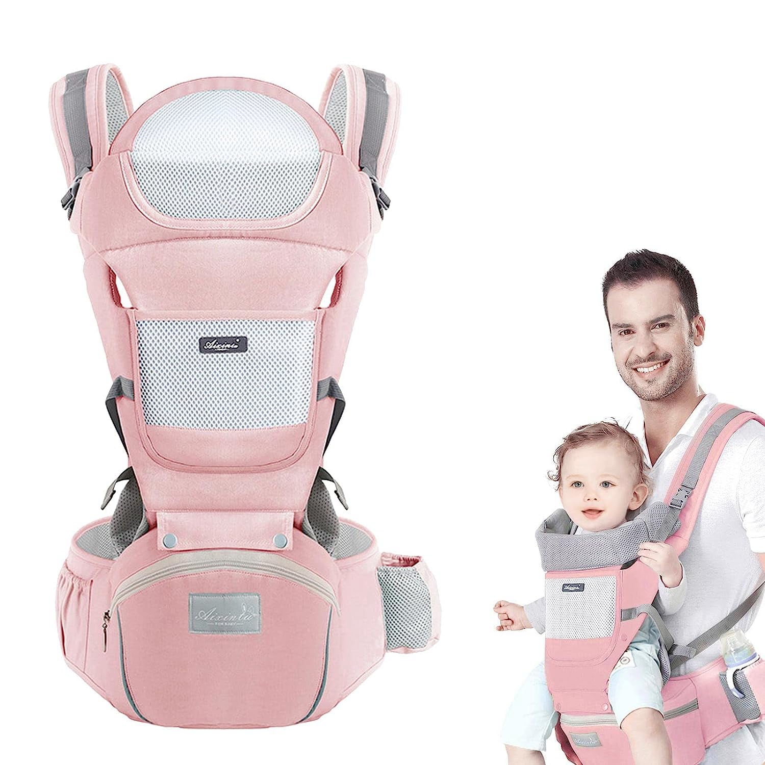 Otufan Baby Carrier 6in1 Ergonomic Baby Carrier with Hip Seat Lumbar
