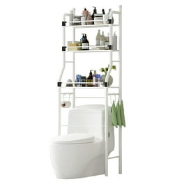 fusehome Over The Toilet Storage, 3-Tier Bathroom Organizer Shelf, Freestanding Space Saver, Toilet Stand, with Anti-Tip Kit, Waterproof Feet Pads