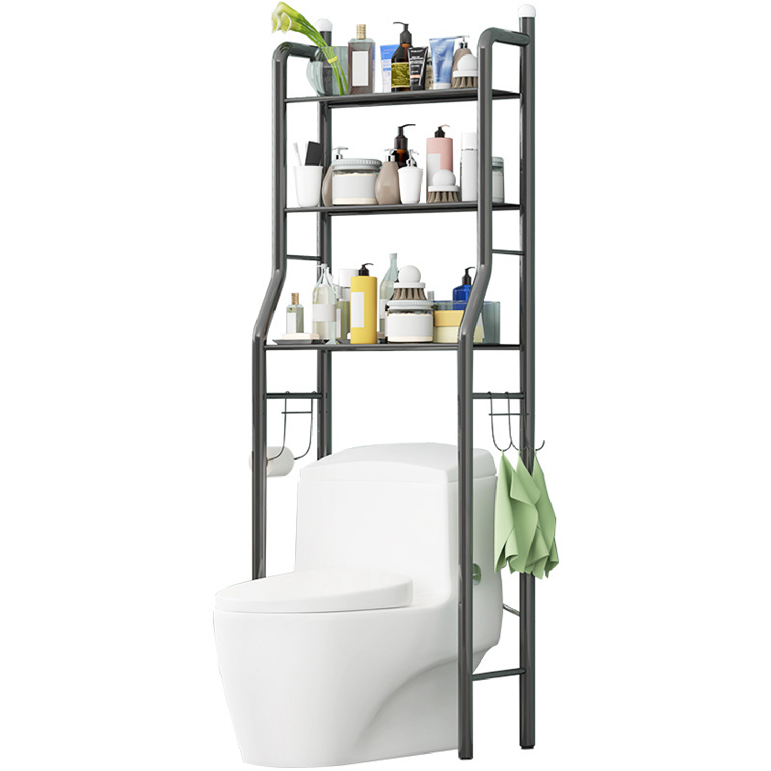 Mainstays Over the Toilet Steel 3Shelf Storage Shelf Unit Space Saver