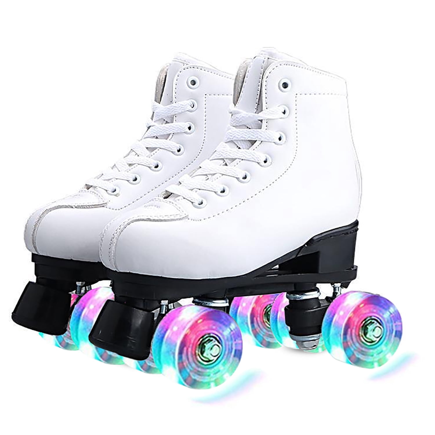 Otufan Women's Roller Skate Classic Double Row Skates with 4 Flash
