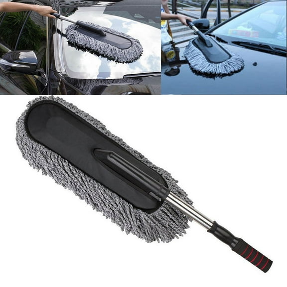 Oture Car Cleaning Duster Brush with Soft Cotton Fibers, 33.5 Length, Wax-Treated Scratch-Free