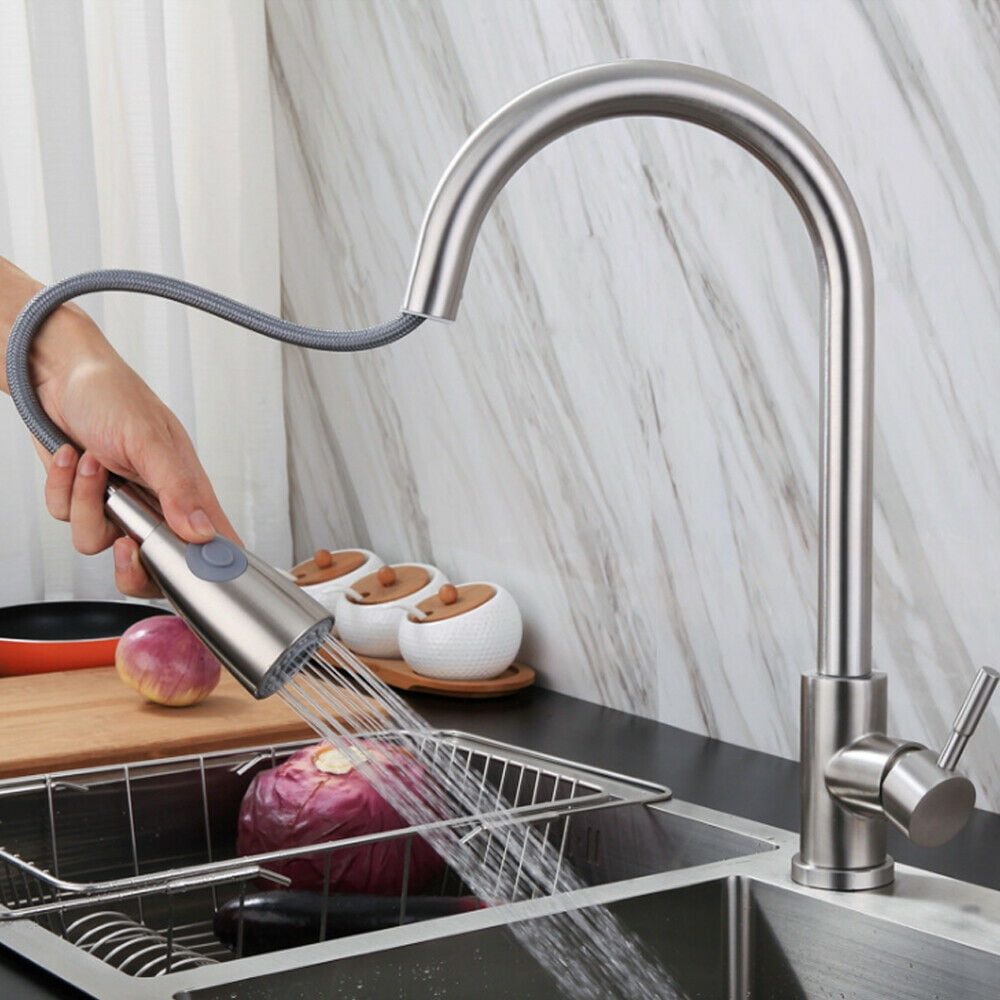 Brushed Nickel Kitchen Sink Faucet Pull Down Sprayer Single Handle Mixer Tap G3/8 DN10 Brushed Nickel Kitchen Sink Faucet Pull Down Sprayer Single Handle Mixer Tap G3/8 DN10