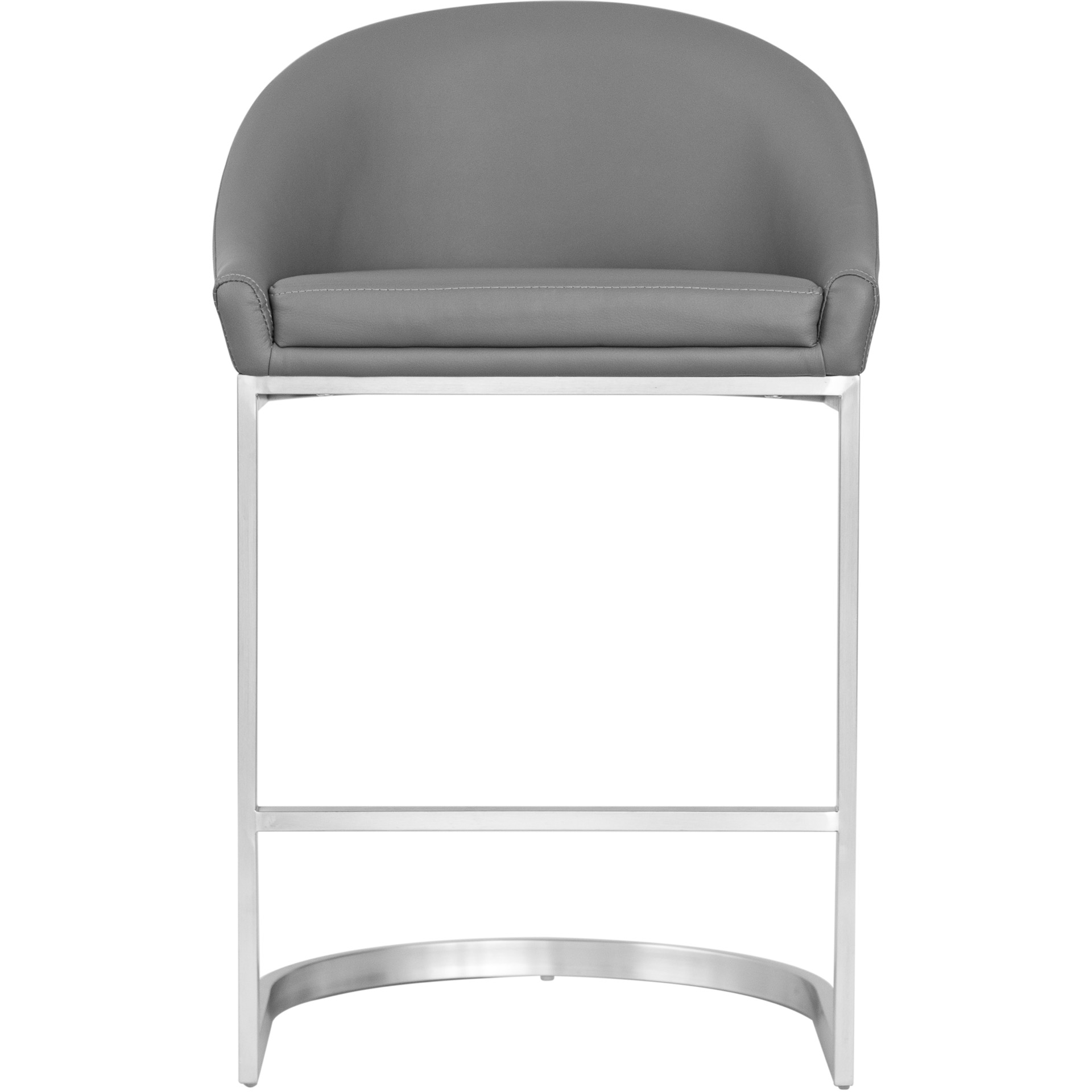 Saturn Contemporary 26" Counter Height Barstool in Brushed Stainless