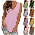 thumbnail image 1 of Otvok 1Pcs Tank Tops for Women V Neck Solid Sleeveless Vests Basic Tee Tanks Casual Summer Clothes, 1 of 6