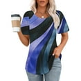 thumbnail image 1 of Otvok Ladies Blouses Casual Short Sleeved Loose Round Neck Printed Tops, 1 of 6