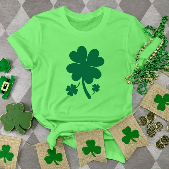 Otvok 2025 Womens Crewneck St. Patrick'S Day T-Shirts Short Sleeve Casual Loose Shirt