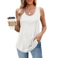 thumbnail image 1 of Otvok 2025 Womens New Solid Color Round Neck Camisole Sleeveless Tank Top, 1 of 6