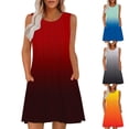thumbnail image 1 of Otvok 2025 Womens Sleeveless Vacation Dress Round Neck Elegant Club Party Tunic Mini Dresses, 1 of 6
