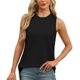 thumbnail image 1 of Otvok 2025 Womens Vest New Solid Color Round Neck Sleeveless Tank Top, 1 of 6