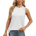 thumbnail image 1 of Otvok 2025 Womens Vest New Solid Color Round Neck Sleeveless Tank Top, 1 of 6