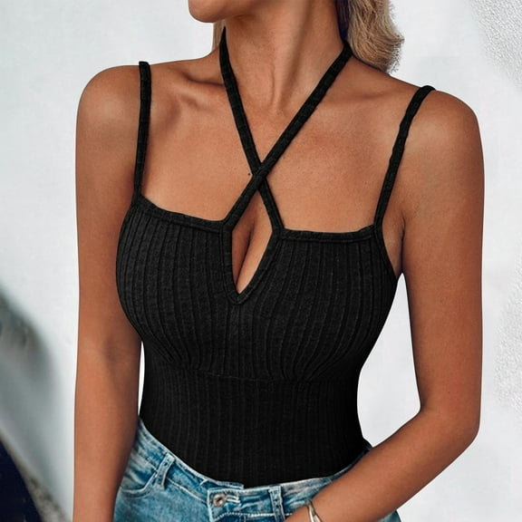 Otvok 2025 Womens Vests Adjustable Straps Pit Stripe Milled Camisole Outer Camisole Top
