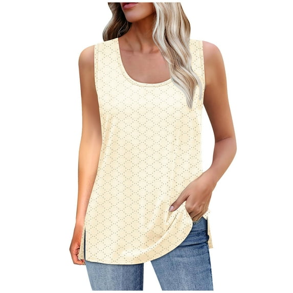 Otvok 2025 Womens Vests Fashion Solid Round Neck Sleeveless Casual Summer Tank Top