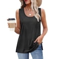 thumbnail image 1 of Otvok 2025 Womens Vests Fashion Solid Round Neck Sleeveless Casual Summer Tank Top, 1 of 6