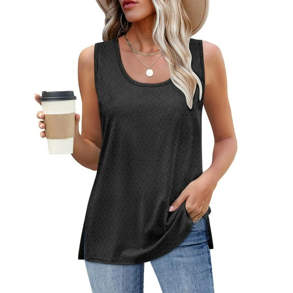 Otvok 2025 Womens Vests Fashion Solid Round Neck Sleeveless Casual Summer Tank Top