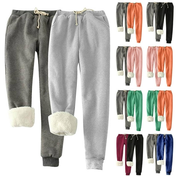 Otvok 2Pcs Women Athletic Sweatpants Casual Solid Color Sanitary Pants Loose Home Sweatpants