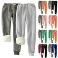thumbnail image 1 of Otvok 2Pcs Women'S Warm Loose-Fit Homewear Cuffed Athletic Pants Jogger Fleece Pants, 1 of 6