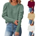 thumbnail image 1 of Otvok Autumn/Winter Womens Sweaters Knitting Long Sleeve Solid Tops, 1 of 7