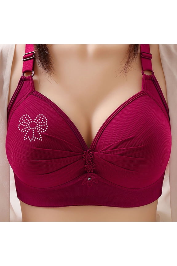 Otvok Bc Cup Ladies Butterfly Flower Models Breathable Plus Size Underwear Daily Bra