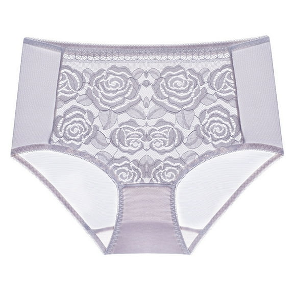 Otvok Briefs for Ladies Womens Mesh High Waisted Lace Underwear