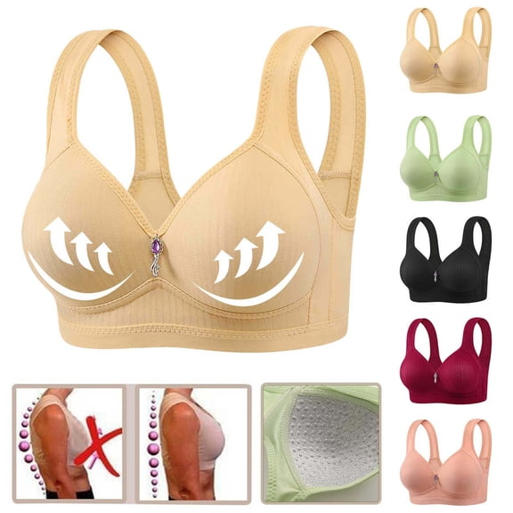 Otvok Bc Cup Womans Plus Size Daily Bra Breathable Underwear No Rims Nylon Ladies Bras