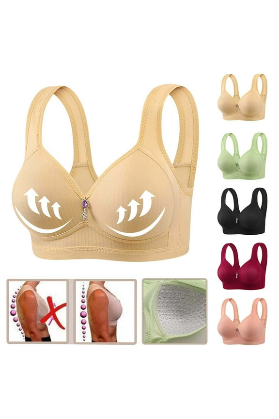 Otvok Bc Cup Womans Plus Size Daily Bra Breathable Underwear No Rims Nylon Ladies Bras