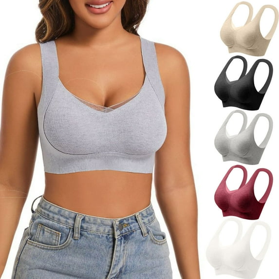Otvok Sports Bra for Women Lace Solid Color Bra and Lingerie Underwear with Steel Rims