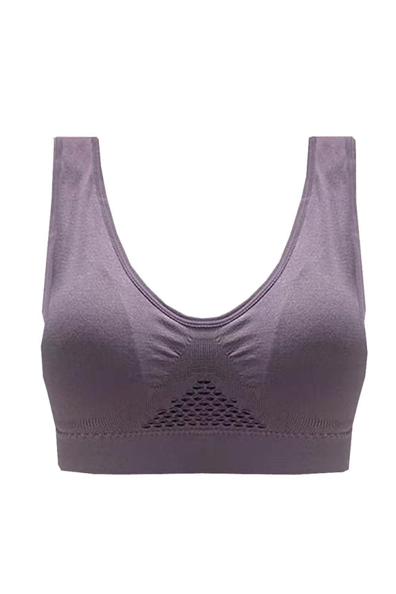 Compression Wireless High Support Bra for Women Sports Bras Plus Size Seamless Comfortable Yoga Bra with Pads,Exercise and Offers Back Support