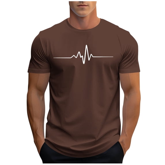 Otvok Fashion Casual Men Sports T-shirt Short Sleeve Round-Neck Blouses Tops
