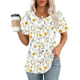 thumbnail image 1 of Otvok Fashion Top Womens Print Short Sleeve Round Neck Casual Summer Blouses, 1 of 6