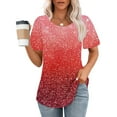 thumbnail image 1 of Otvok Fashionable Women's Casual Short Sleeved Loose Round Neck Solid Color, 1 of 6