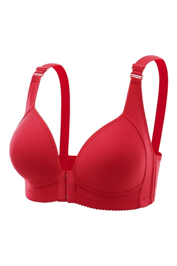 Front Closure Bra for Women Plus Size Deep Cup Brassieres Breathable Seamfree Wireless Full Coverage Bralettes Convertible Straps Flex Fit Lingerie