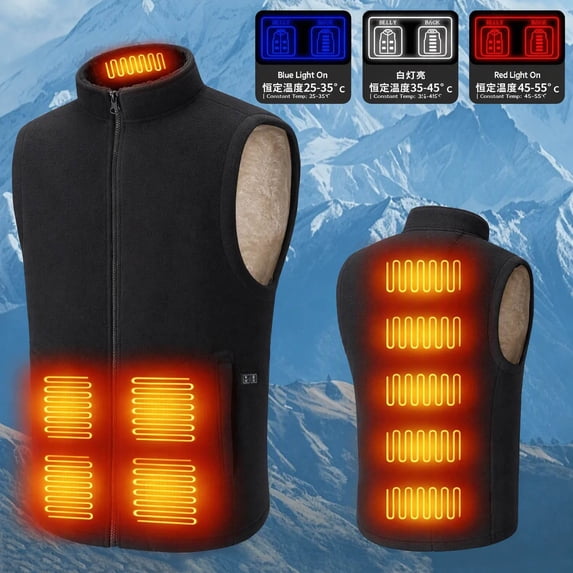 Otvok Heated Vest for Men Women, 10 Heating Zones Electric Heating Vest, Rechargeable Warm Sleeveless Jacket for Winter Outdoor