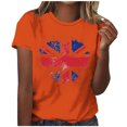 thumbnail image 1 of Otvok Independence T-Shirt for Women Independence Day Printed Tees Crew Neck Summer Short Sleeve Loose Fit Tops, 1 of 6