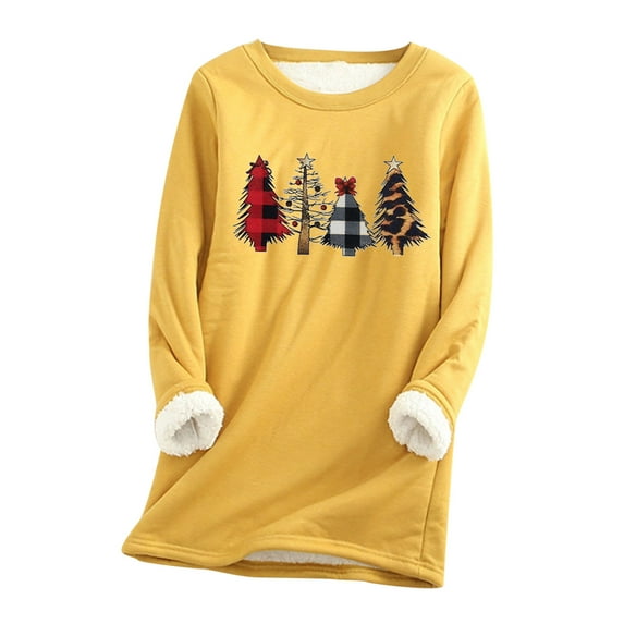 Otvok Ladies Autumn Winter Loose Vacation Casual Sleeve Round Neck Shirt Tops