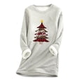 thumbnail image 1 of Otvok Ladies Fashion Autumn Winter Plus Fleece Warm Christmas Print Tops, 1 of 6