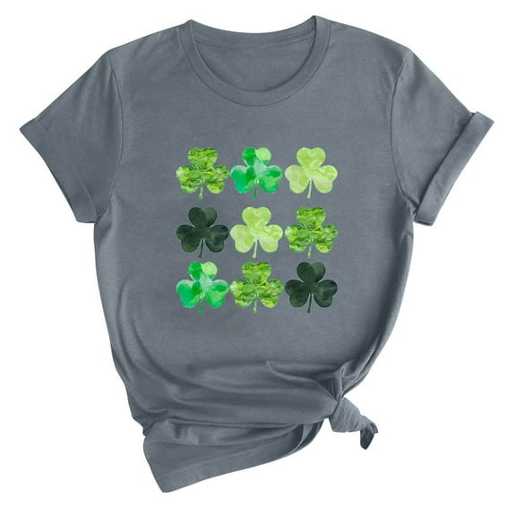 Otvok Ladies Saint Patrick'S Day Printed T-Shirt Round Neck Short Sleeve Tops