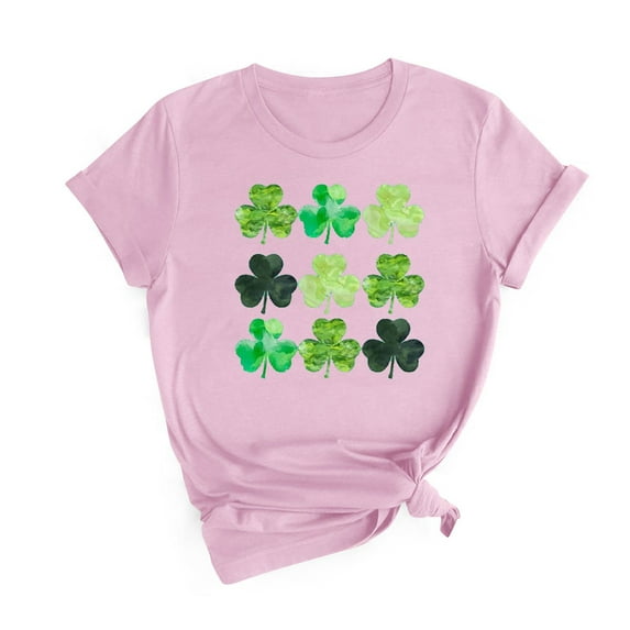 Otvok Ladies Saint Patrick'S Day Printed T-Shirt Round Neck Short Sleeve Tops