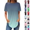 thumbnail image 1 of Otvok Ladies Tshirt,Summer Tops for Women Short Sleeve Round-Neck T-shirts Casual Loose Tunic Tops, 1 of 6